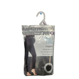 Time & Tru Maternity Leggings Black XXL 20 Seamless Support Wicking New